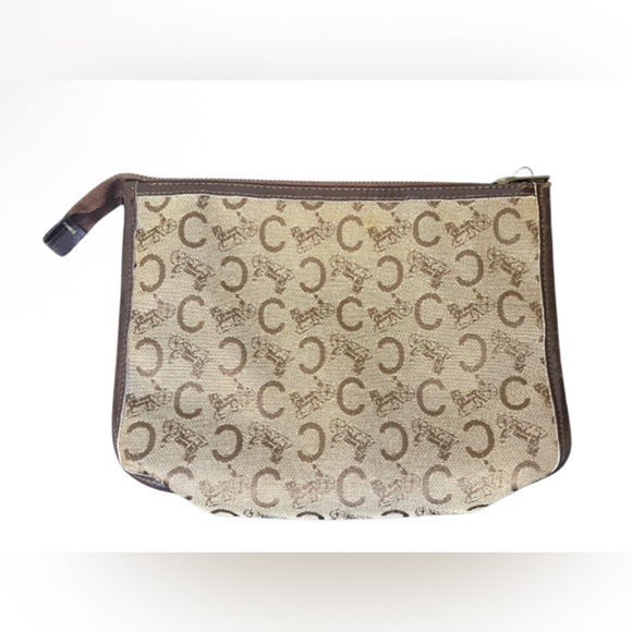 Celine carriage monogram canvas and leather vintage zip pouch - Picture 1 of 4